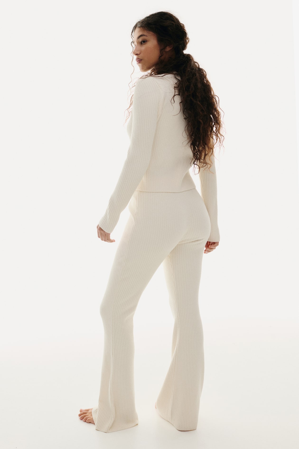 Flared Rib-Knit Pants - image 5