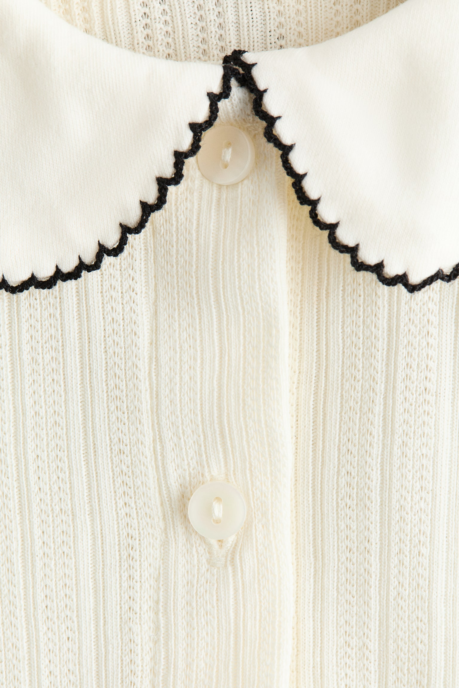ポインテルニットブラウス - ホワイト/ブラック - 3