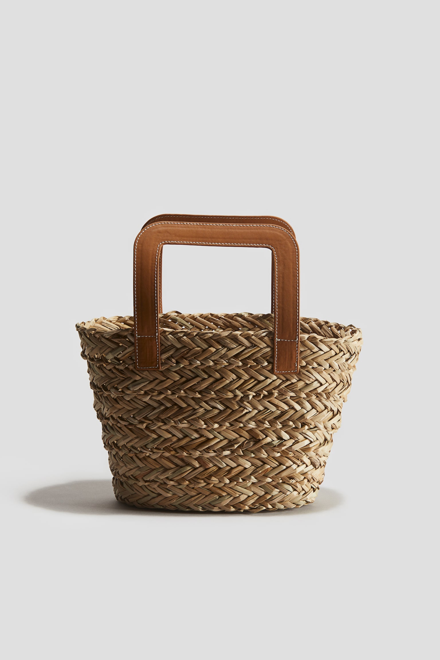 Straw Shopper - Beige/Brown - 1