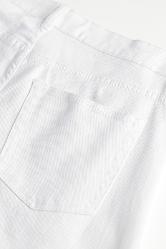 H&M+ Wide twill trousers - High waist - Long - White - Ladies | H&M GB