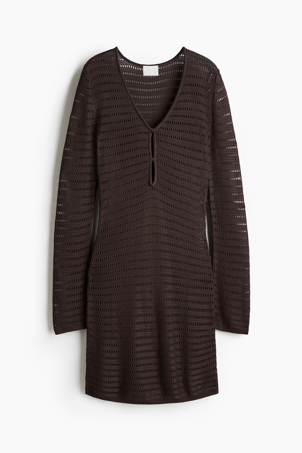 h&m brown knit dress Ladies - Brown Textured-Knit Maxi Dress - Size: XL