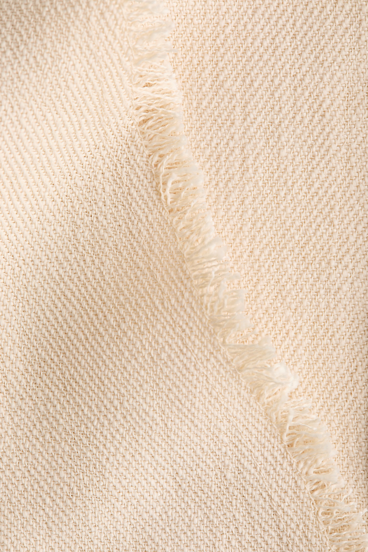 Frayed-edge twill dress - Light beige - 3