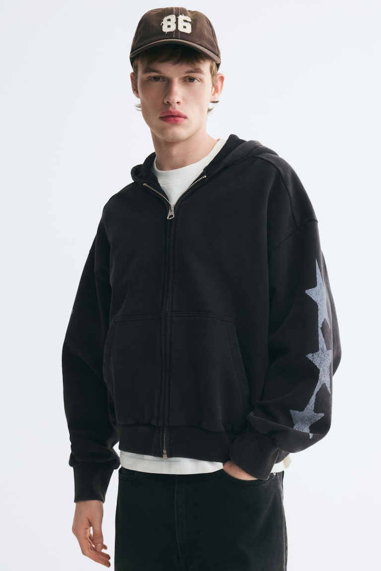 Dukserica s kapuljačom i printom Oversized Fit
