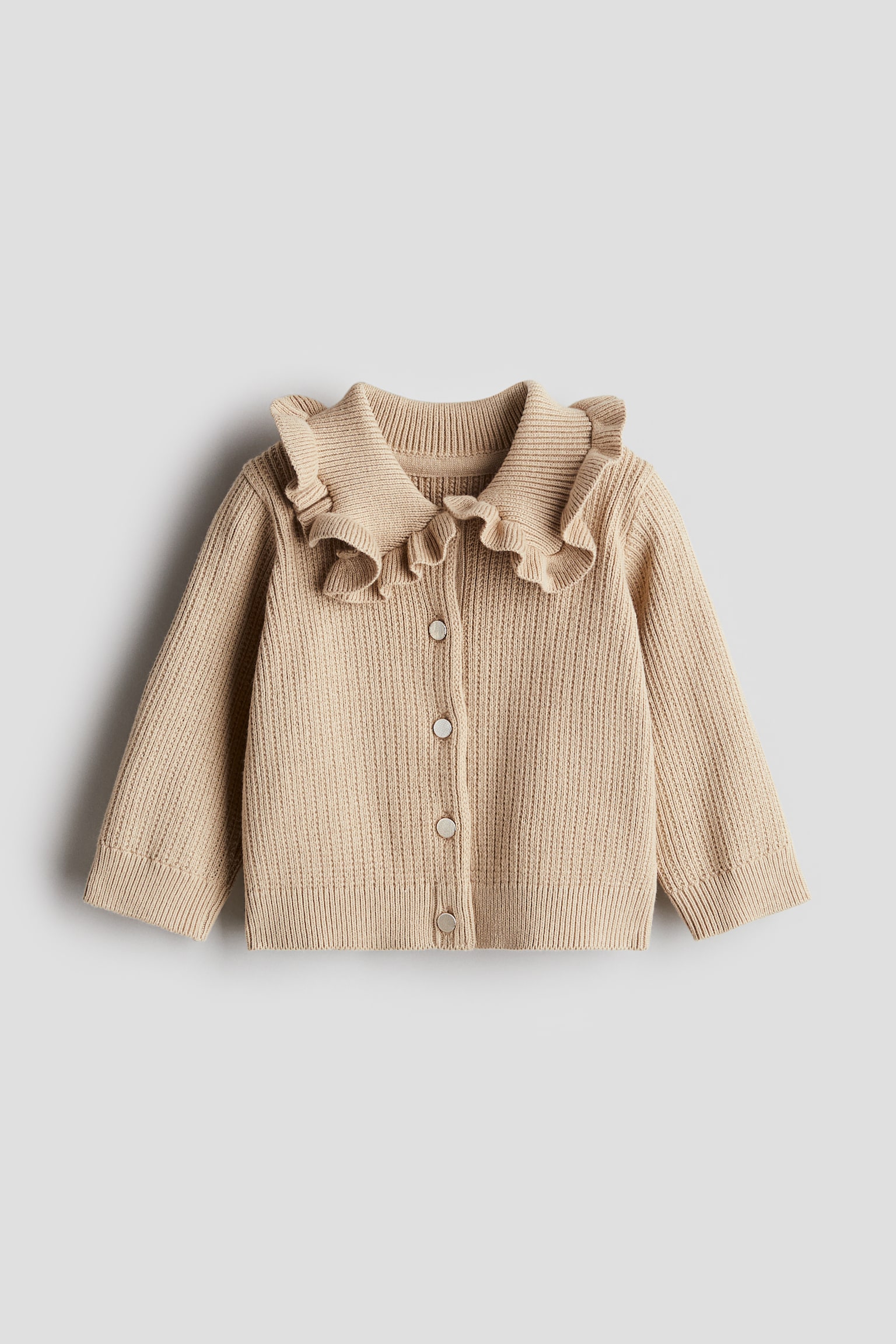 Collared cardigan - Beige - 1