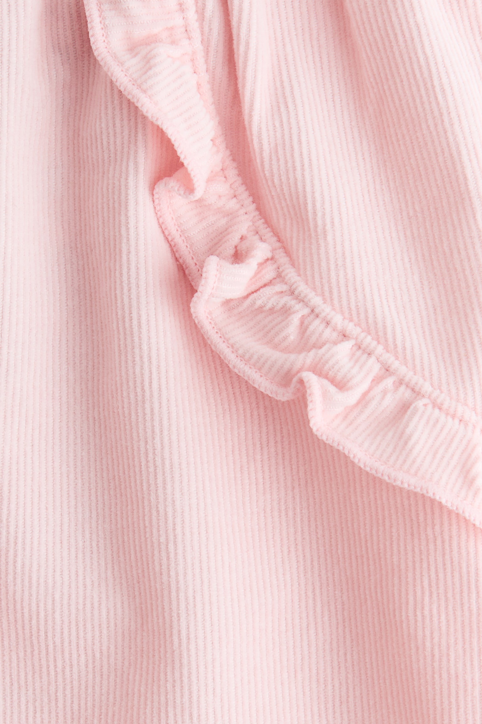 Fırfırlı Fitilli Kadife Pantolon - Açık pembe/Açık tozlu yeşil - 2