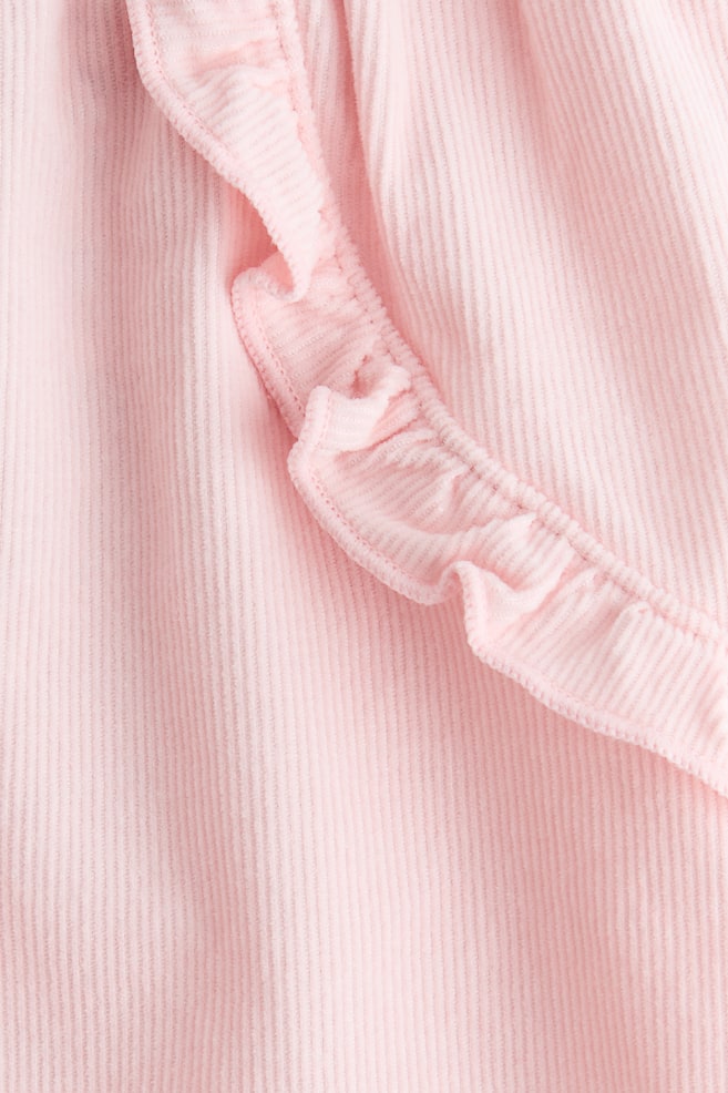 Ruffle-Trimmed Corduroy Pants - Light pink/Light dusty green - 2