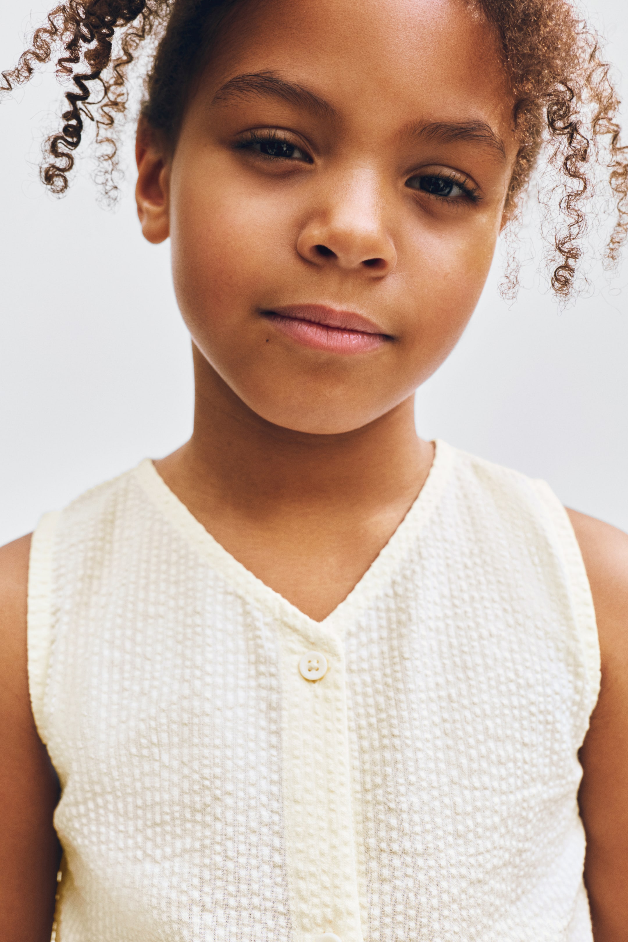 Robe sans manches en crépon de coton