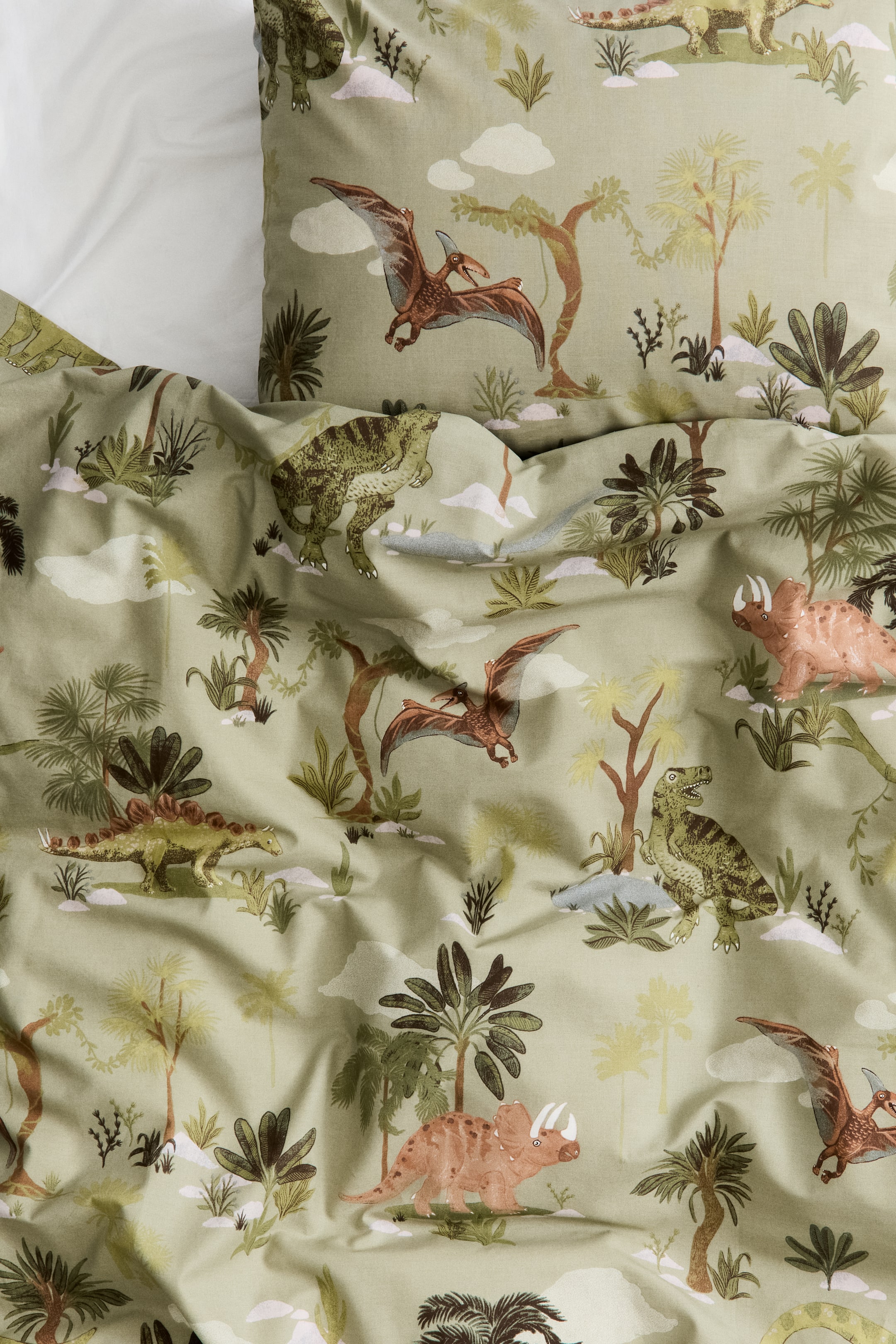 Zobrazit větší obrázek: Vzorovaná sada povlečení na jednolůžko - Green/Dinosaurs - HOME | H&M CZ 3