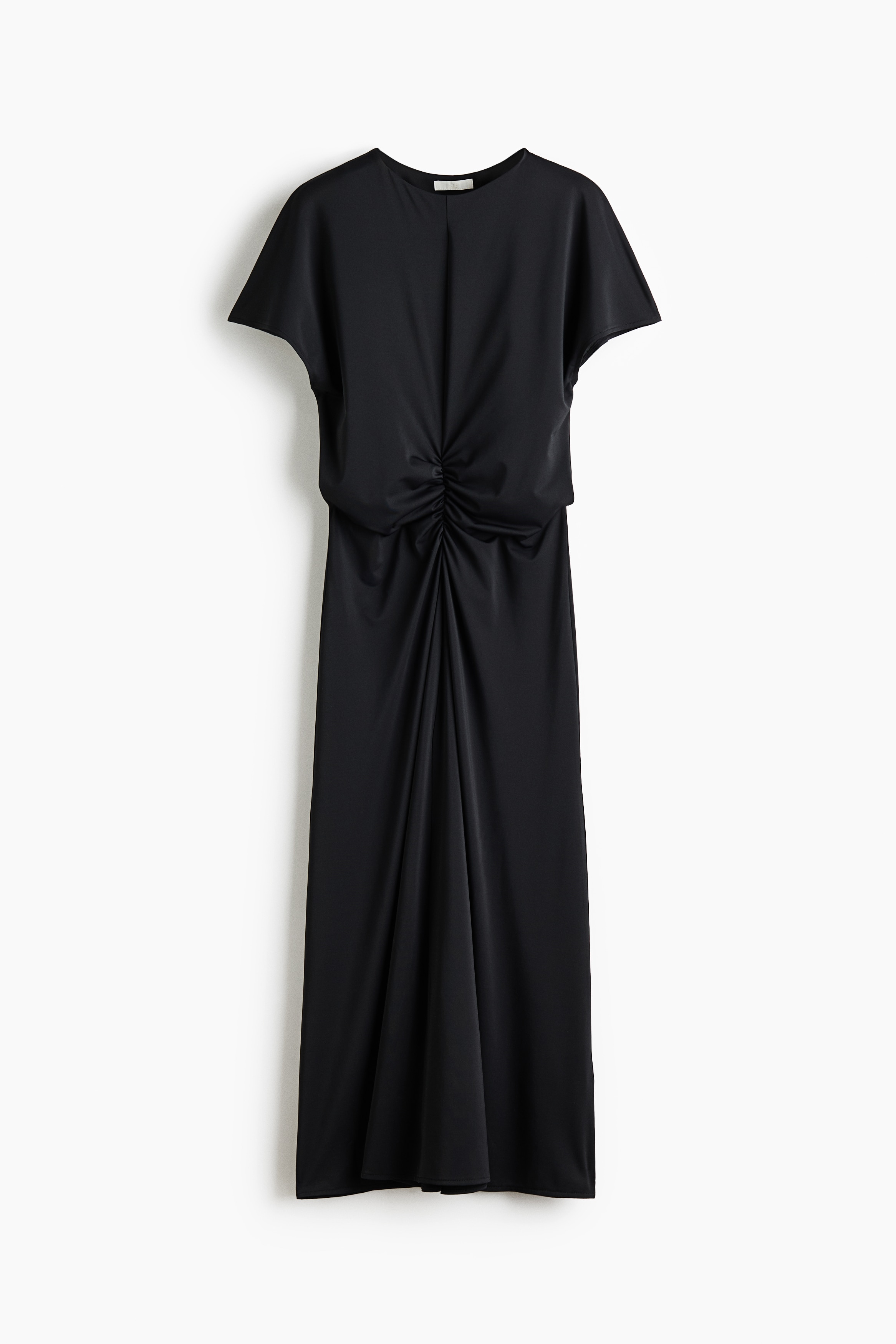 Robe froncée à mancherons - Noir
