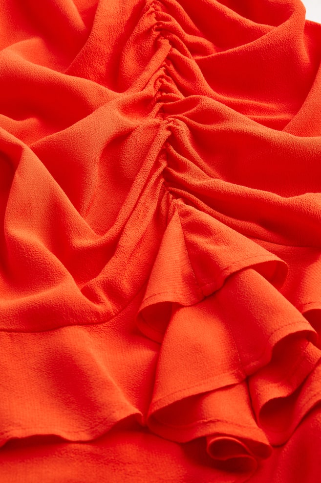 Robe à manches bouffantes - Orange vif/Rose - 2