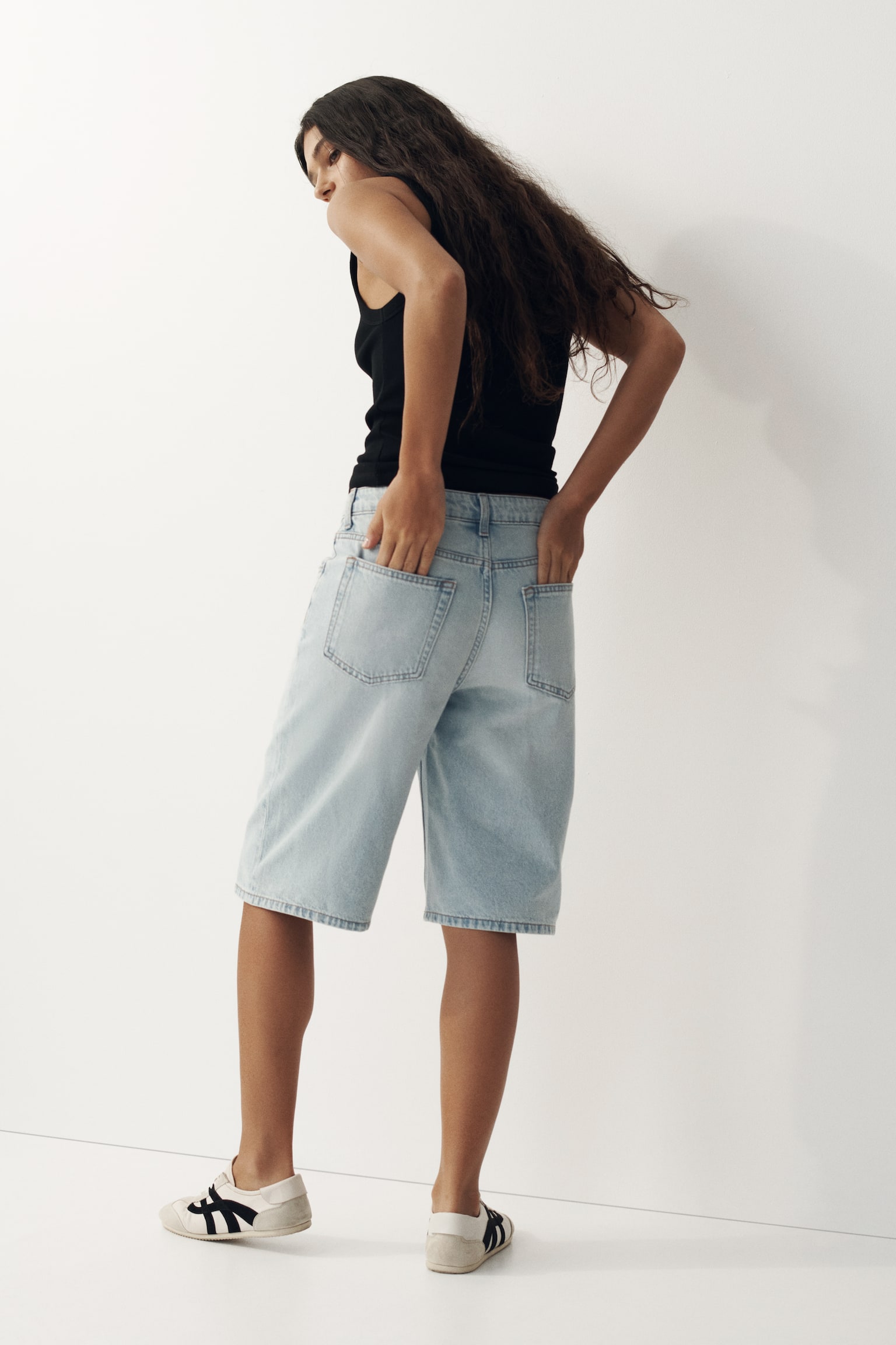 Shorts bermuda en denim - Azul denim claro/Azul denim oscuro - 3