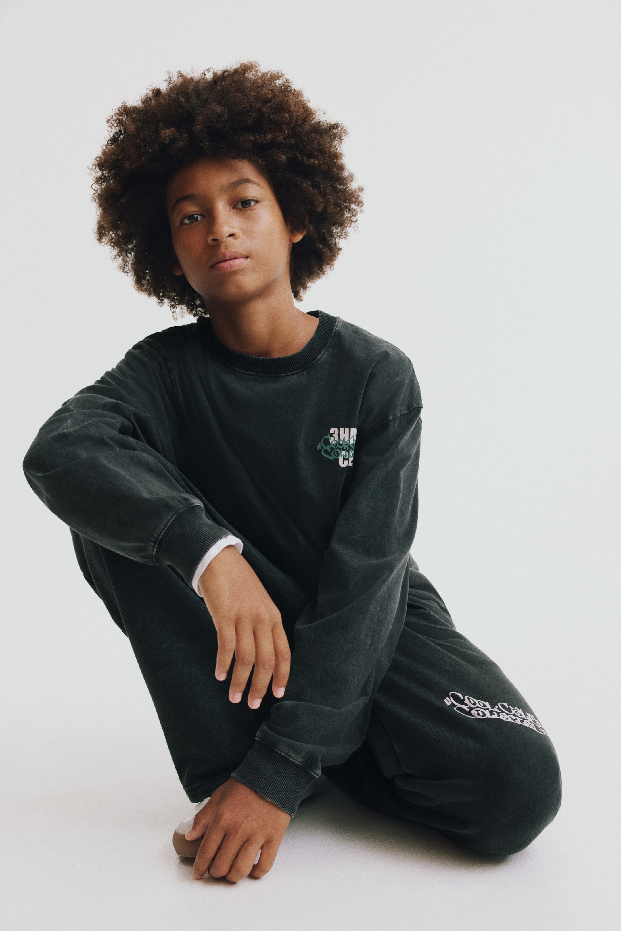 2-Piece Printed Top and Joggers Set