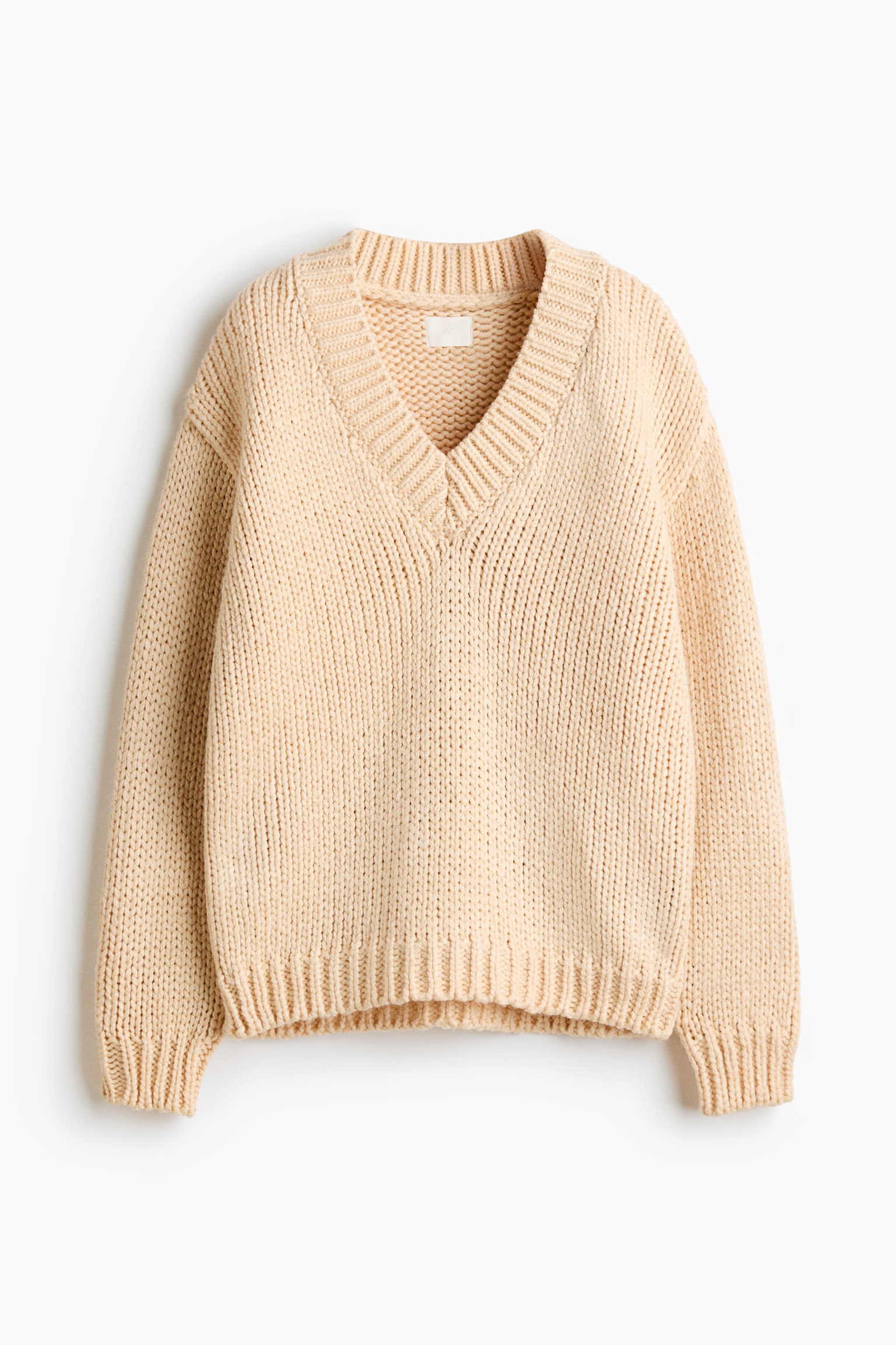 Женский свитер H&M Knit V-Neck, цвет: Сливочный жёлтый