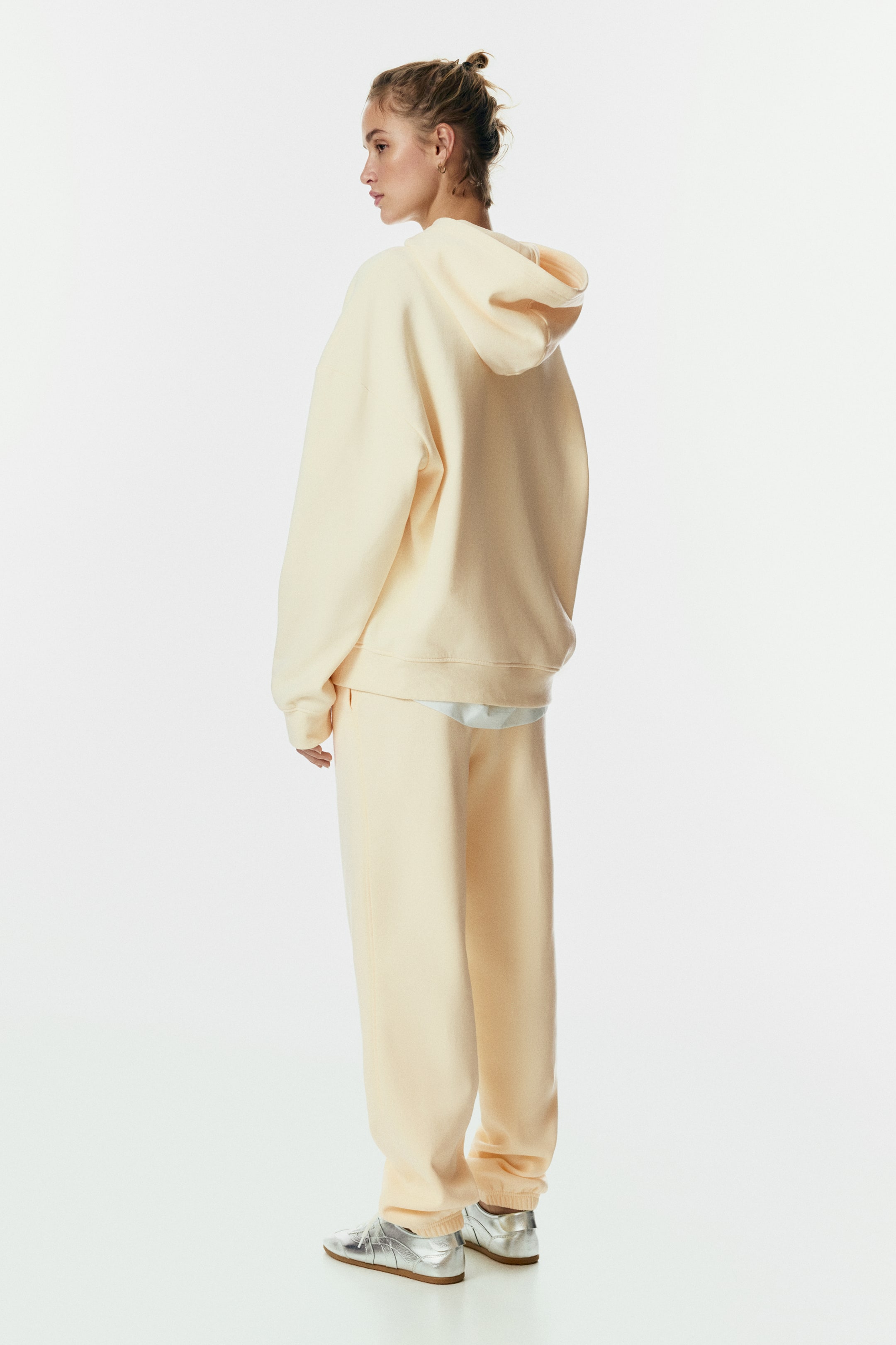 이미지 확대 보기: 코튼 블렌드 스웨트 팬츠 - 라이트 옐로 - 여성 | H&M KR 4