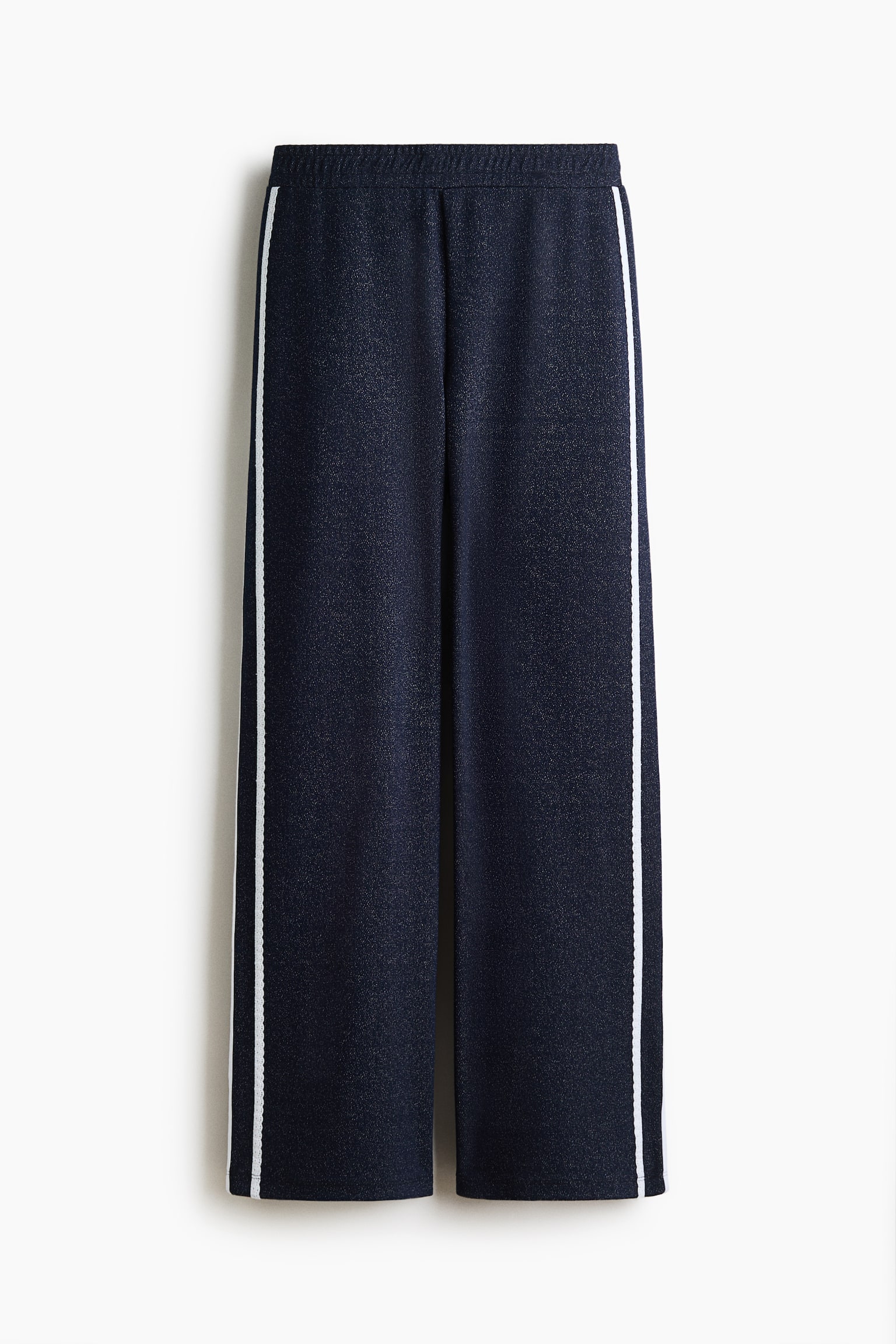Pantalón de punto con borde de encaje - Azul oscuro - 1