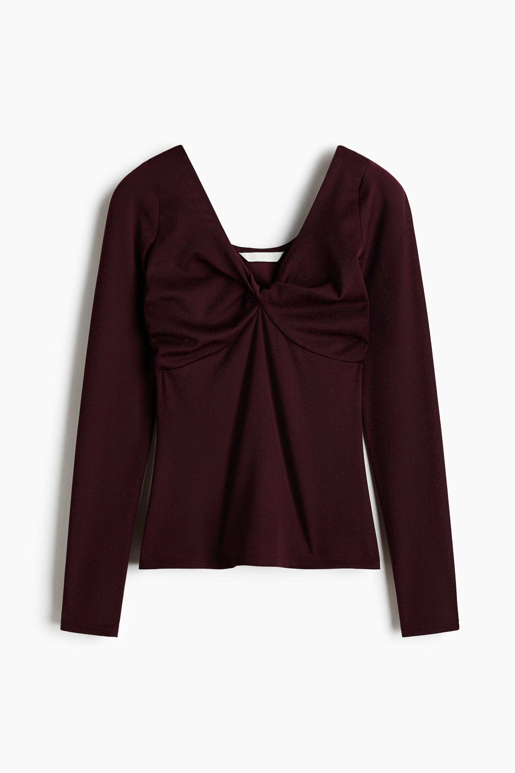 View larger image: Glittery twist-detail top - Burgundy - Ladies | H&M 1