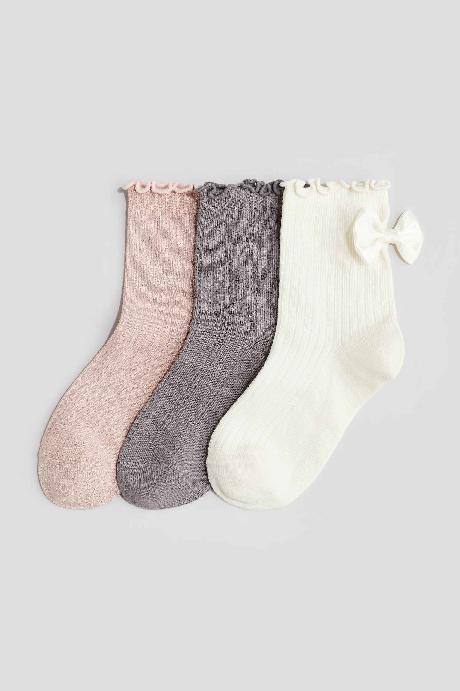 3-pack Overlocked Detail Socks - Pink - 1