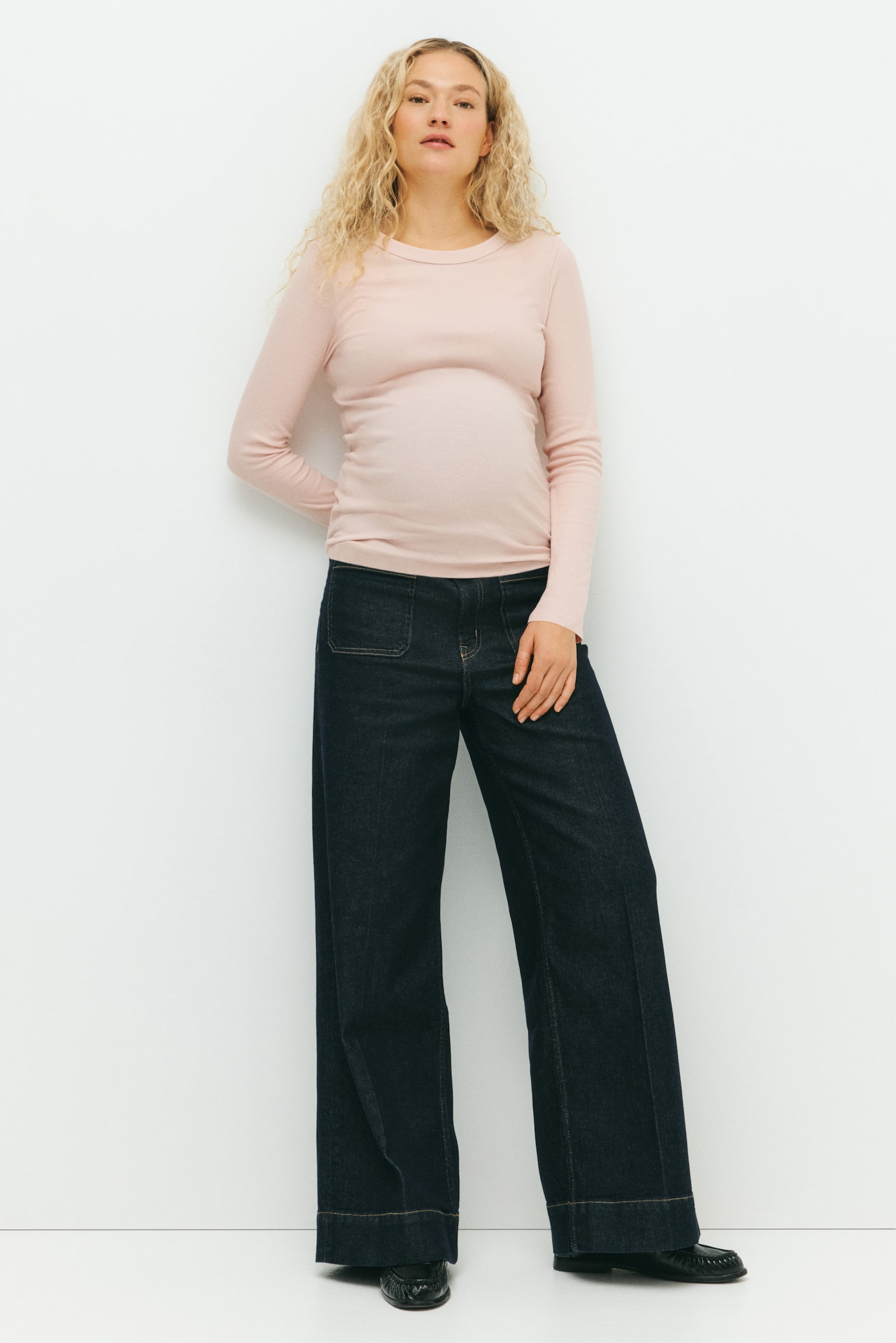 MAMA Ribbed jersey top - Light pink/Black/Grey marl/Pigeon blue/Light beige marl/Cream/Dark brown - 4