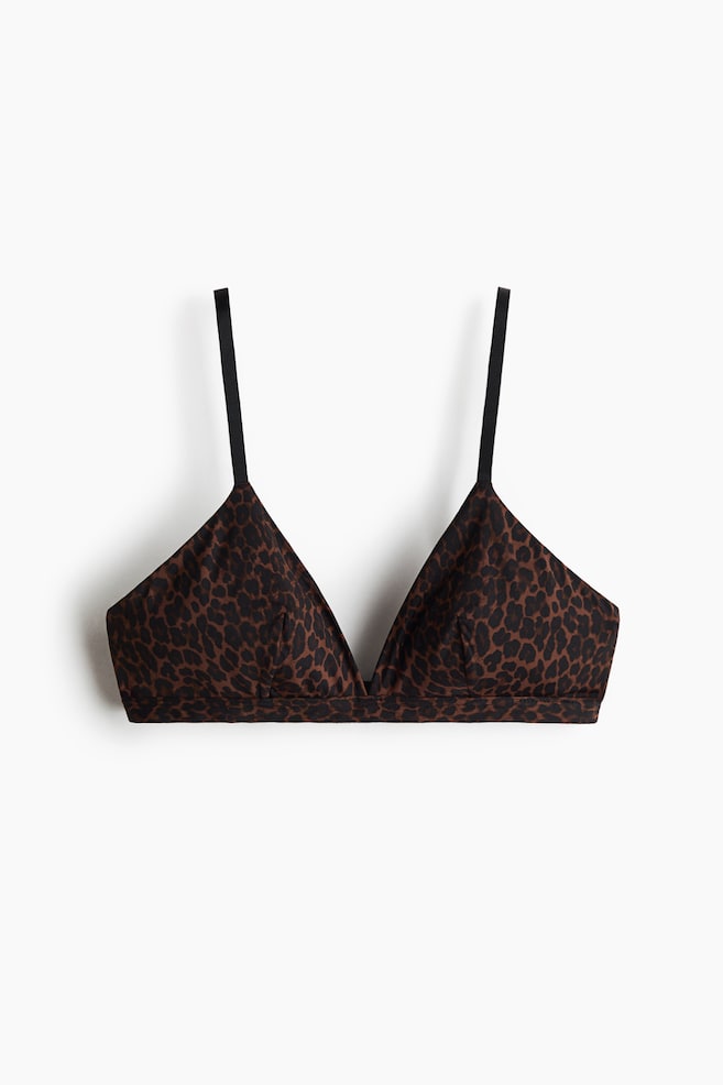 Soft-Cup Microfiber Bra - Brown/leopard print - 1