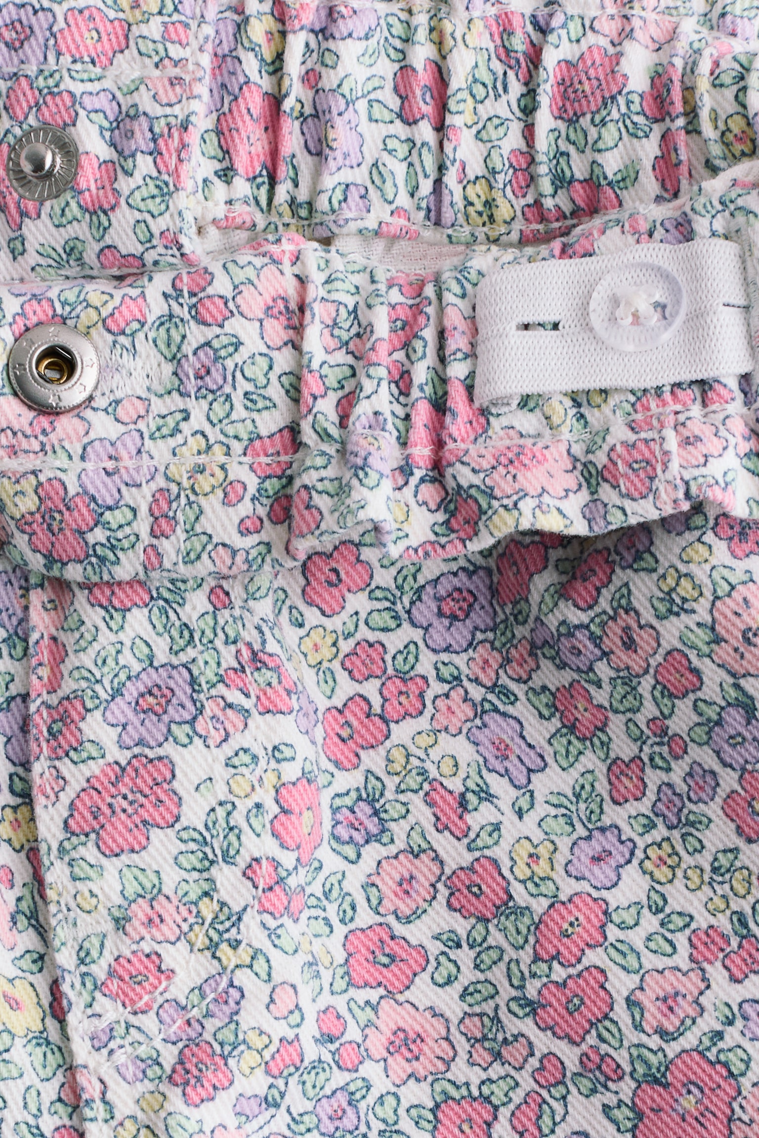 Jean paper bag Wide Leg - Blanc/fleuri/Beige clair/fleuri/Bleu denim/Rose clair/cerises/Gris denim/Rose clair/Bleu denim/Bleu denim clair/Blanc/bleu/fleuri/Bleu denim/Rose clair/Rose clair/Vert kaki clair/Beige clair/fleuri/Beige - 2