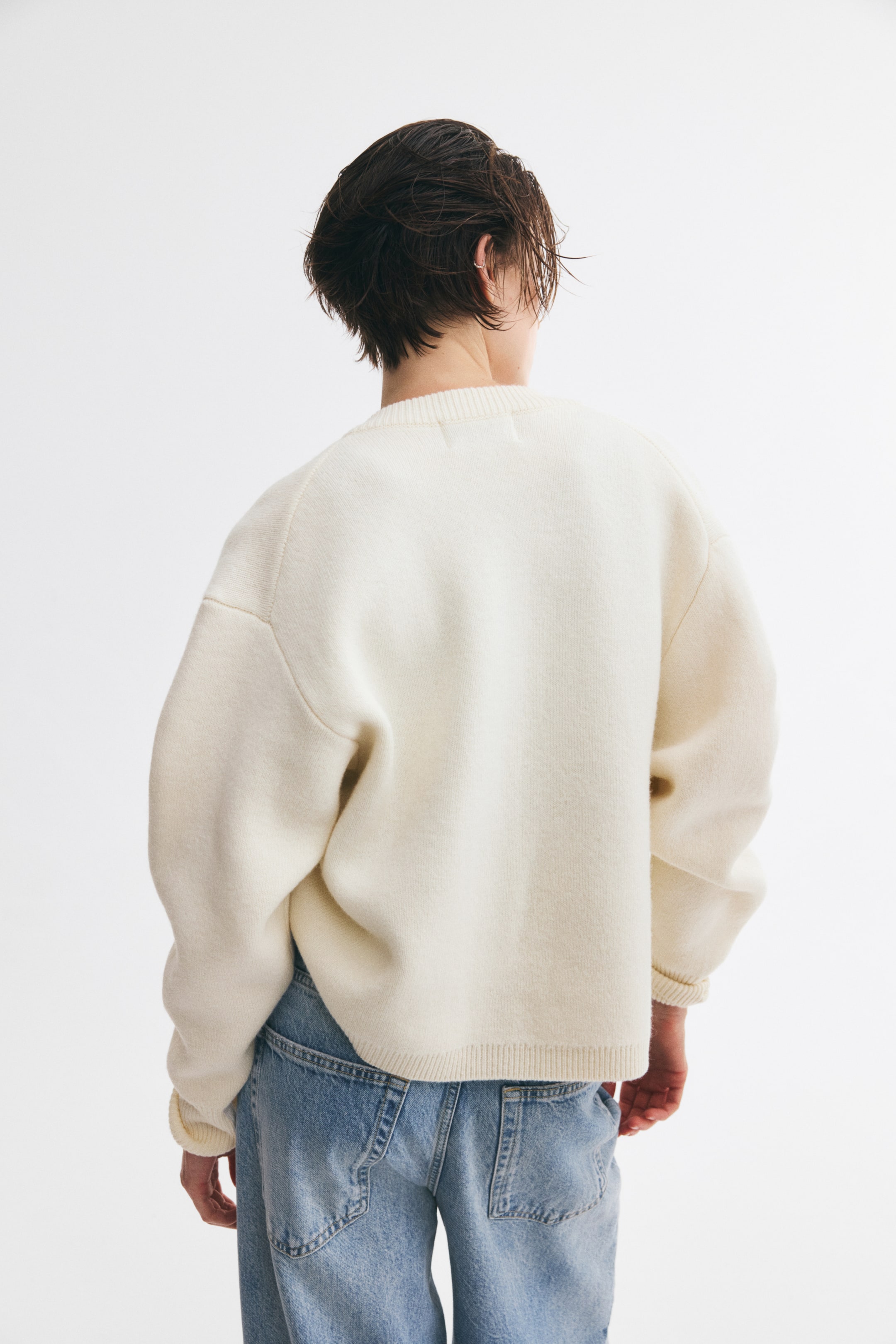 Wool-Blend Pocket-Detail Cardigan