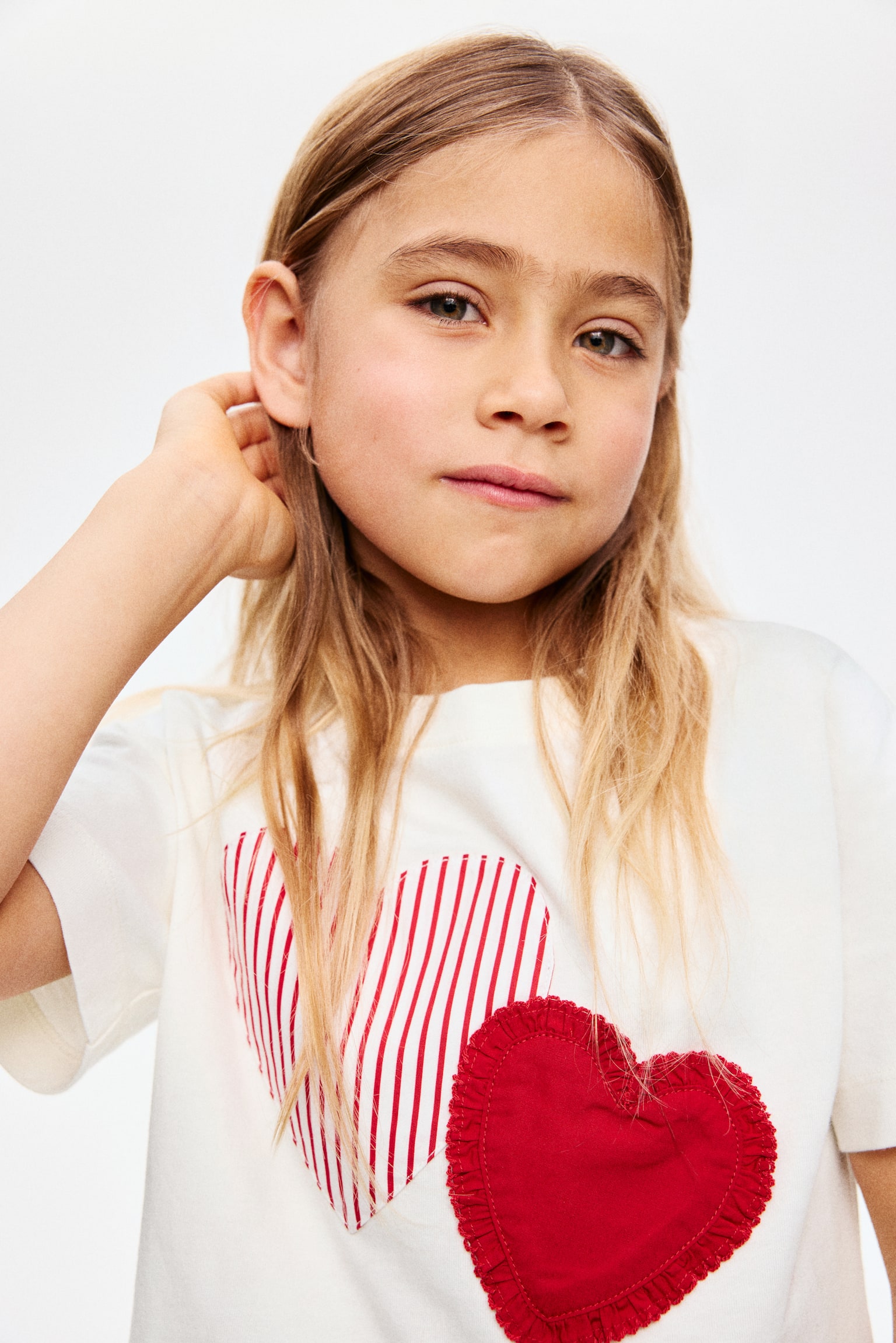 Motif-detail T-shirt - White/Hearts/White/Heart - 5