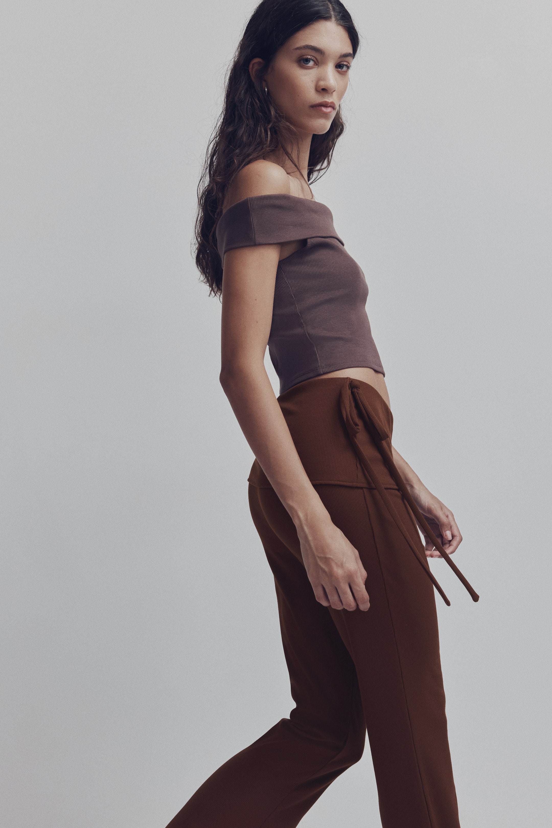 View larger image: Flared trousers - Brown - Ladies | H&M IN 2