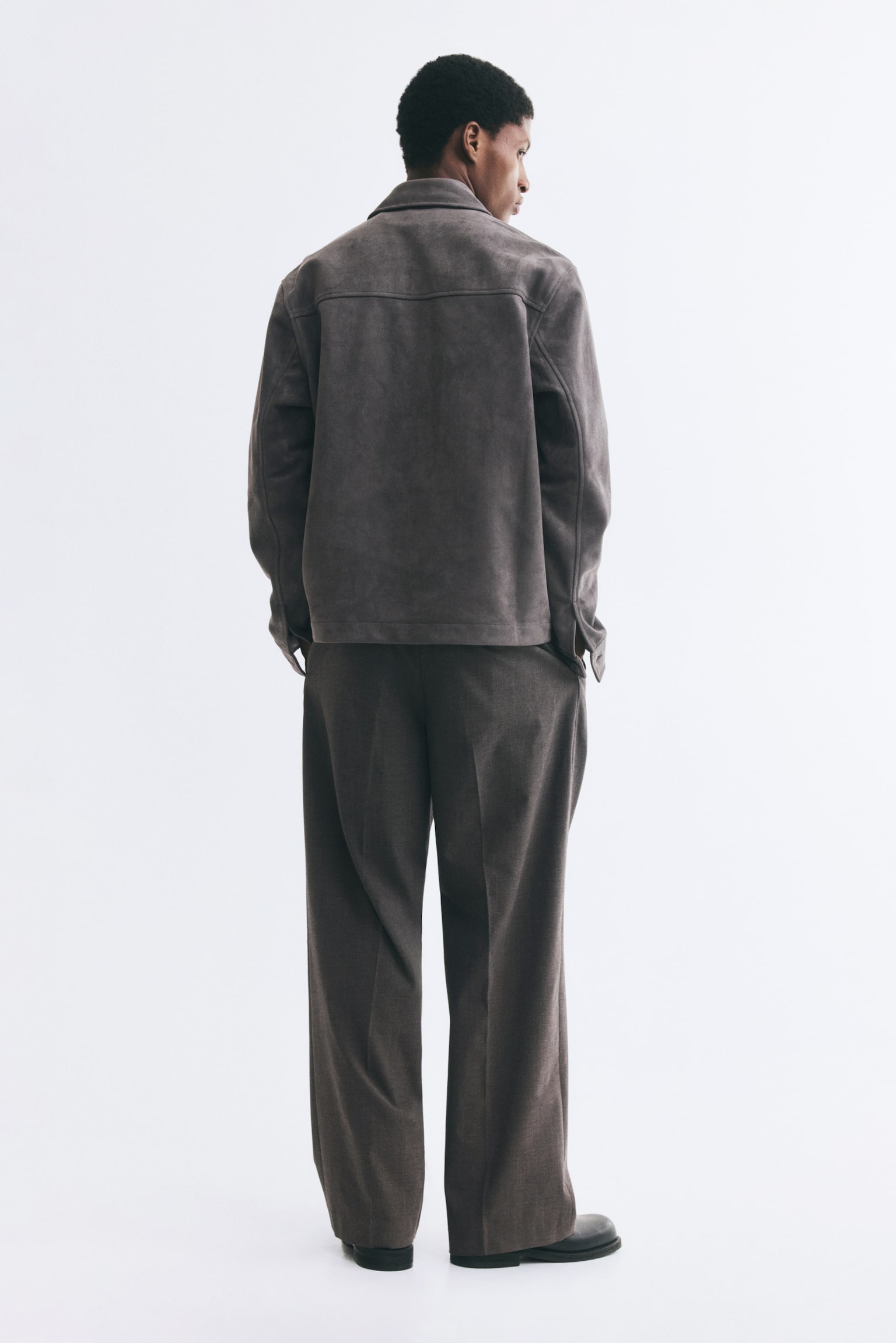 Мужские брюки H&M Loose-Fit Suit, цвет: Тёмный коричневый — фото 3