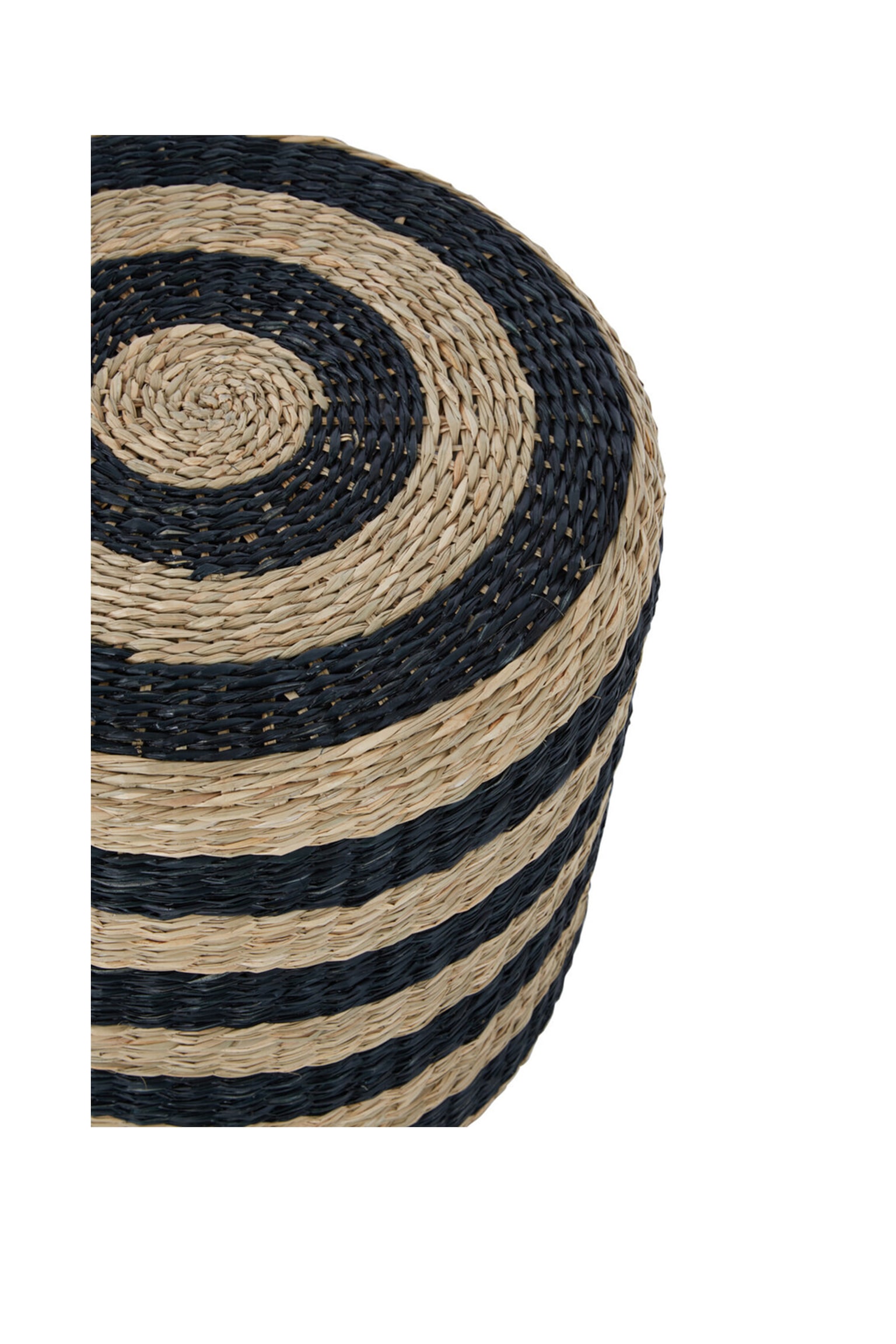 Ashby Seagrass Pouffe - Black And Natural - 4