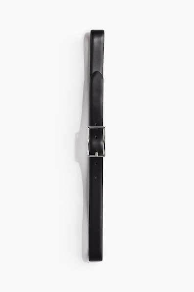 H TONIGHT BELT 38MM BLACK WHITE LEATHER