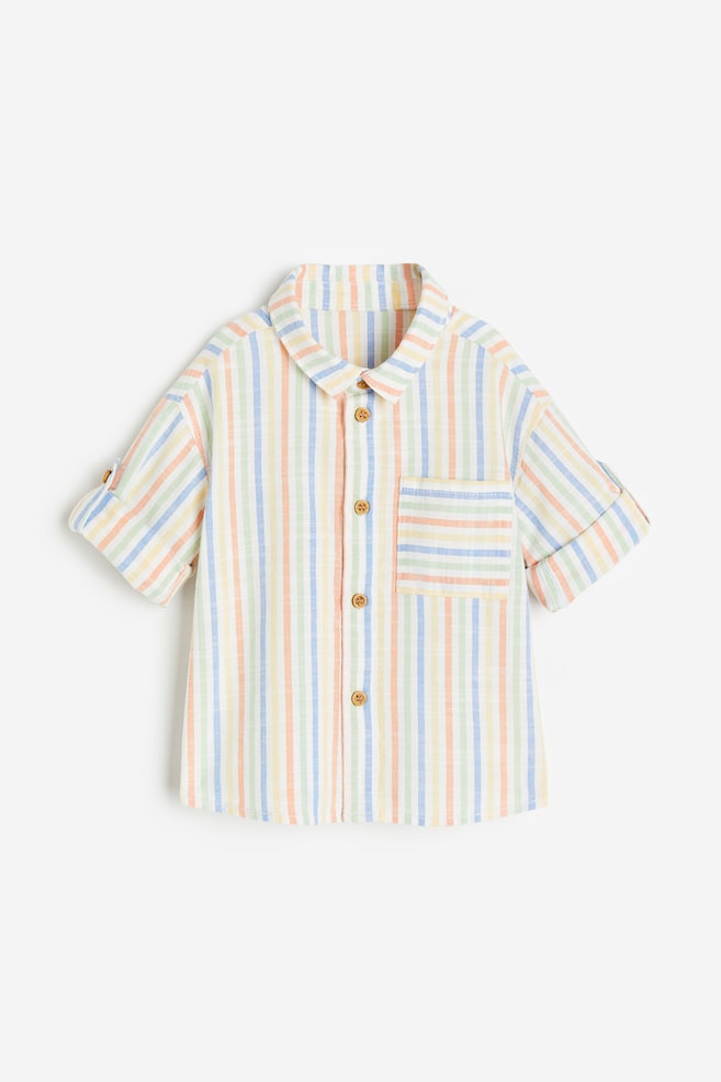 Cotton shirt - White/Multi striped/White/Beige/Checked - 1