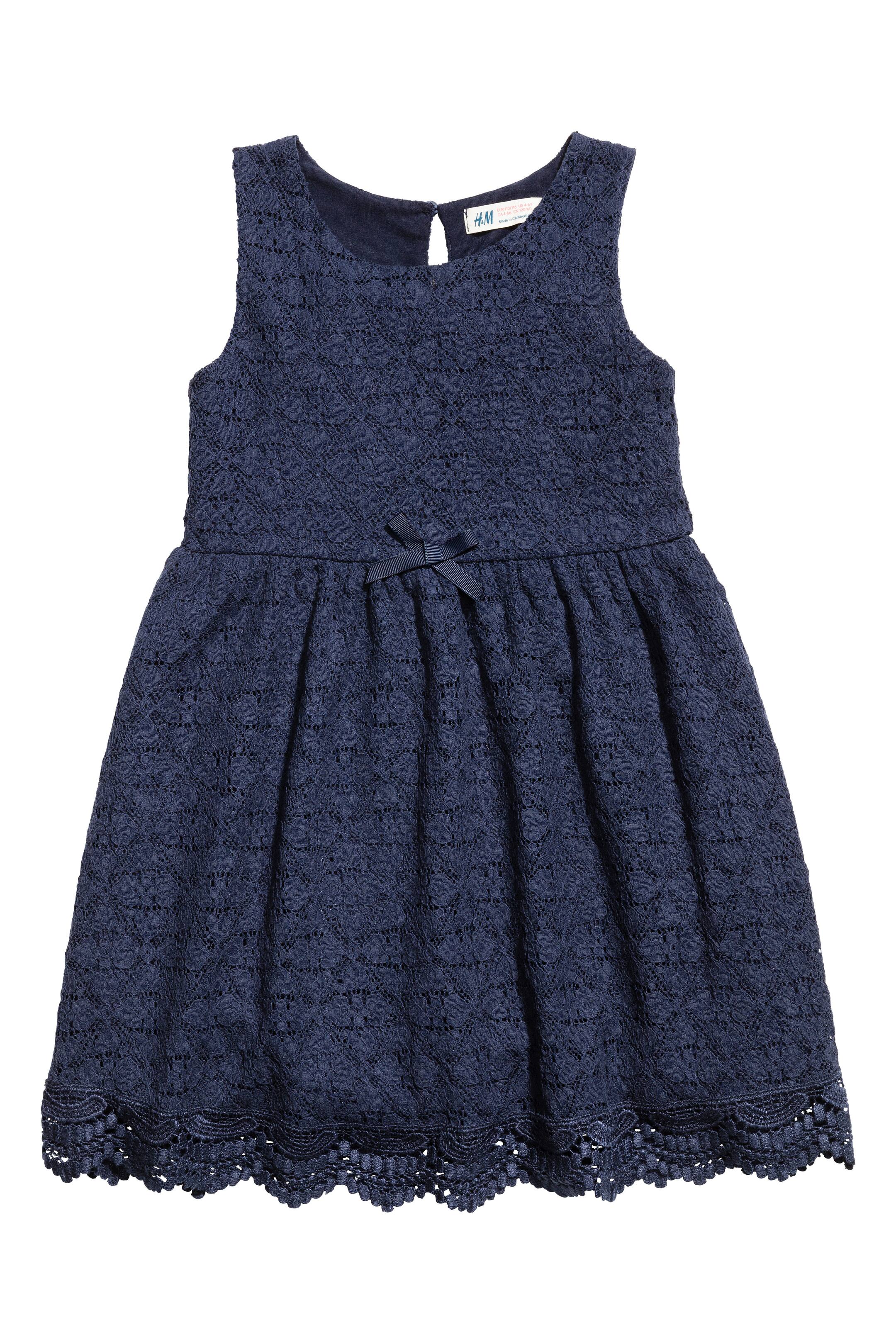 View larger image: Lace dress - Dark blue - Kids | H&M CA 1