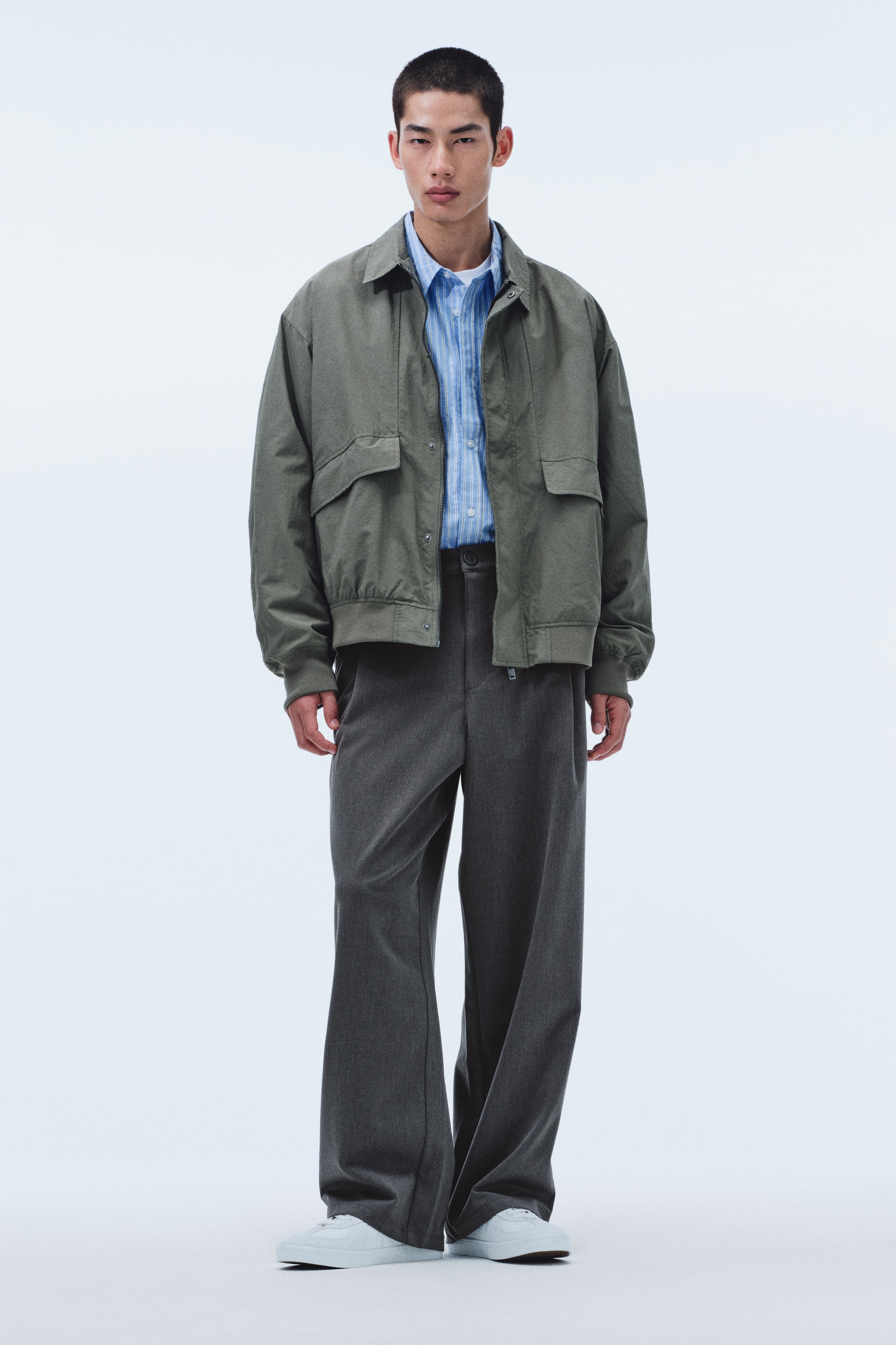 ルーズフィット テーラードパンツ - グレー - Men | H&M JP