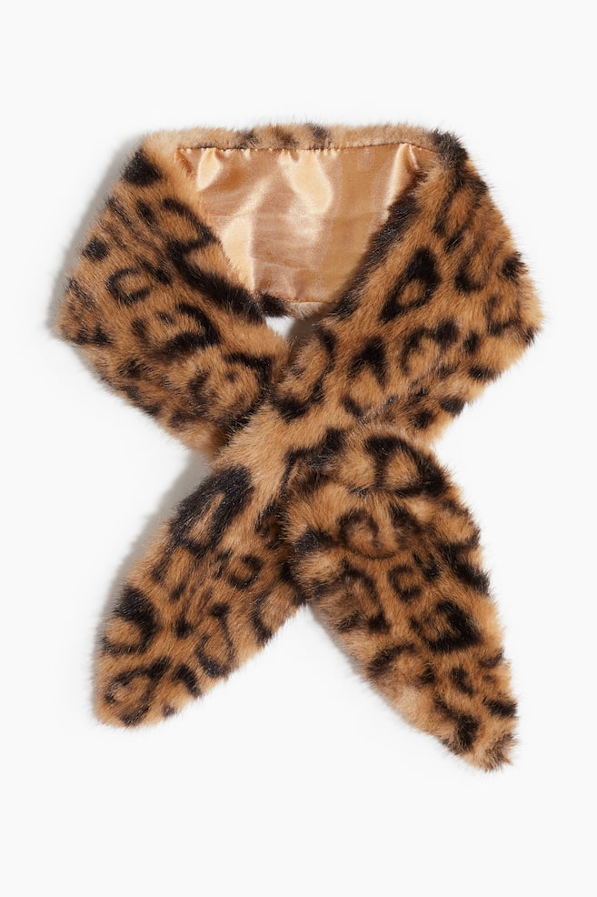 Schal - Beige/Leopardenprint/Dunkelbraun - 1