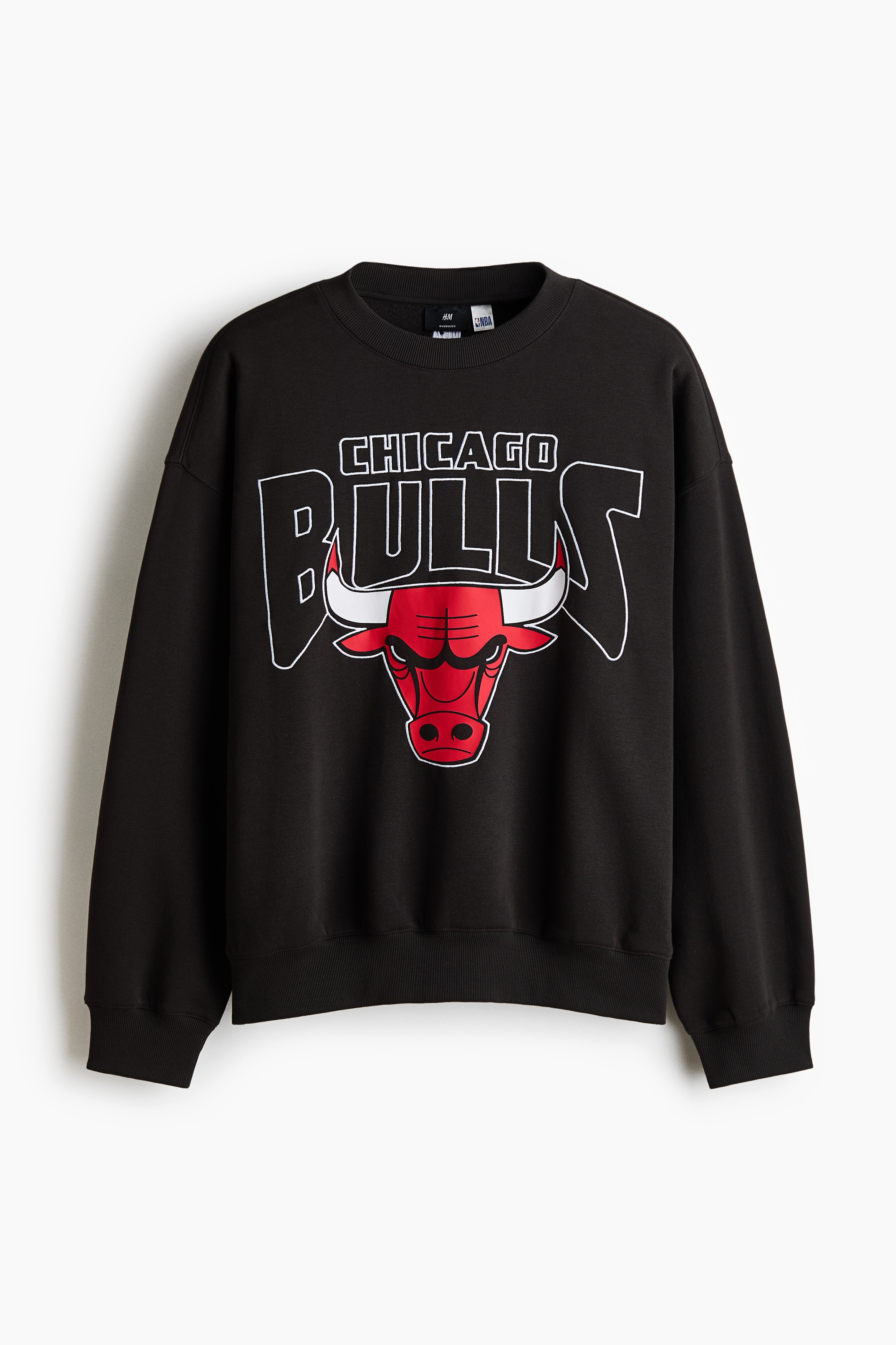 Sweatshirt med tryck Oversized Fit - Svart/NBA/Ljusgråmelerad/NBA/Mörklila/Snobben