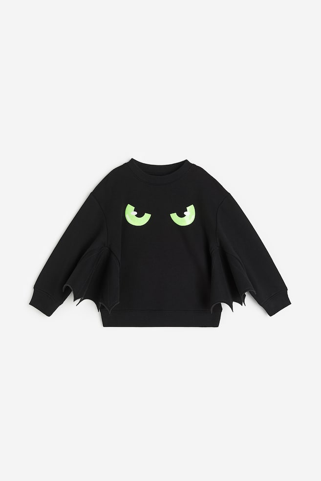Appliquéd sweatshirt - Black/Bat - 2
