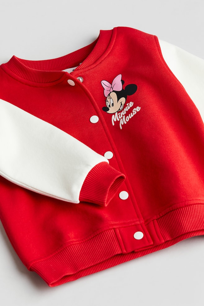 Printed sweatshirt cardigan - Red/Minnie Mouse/White/Barbie - 2