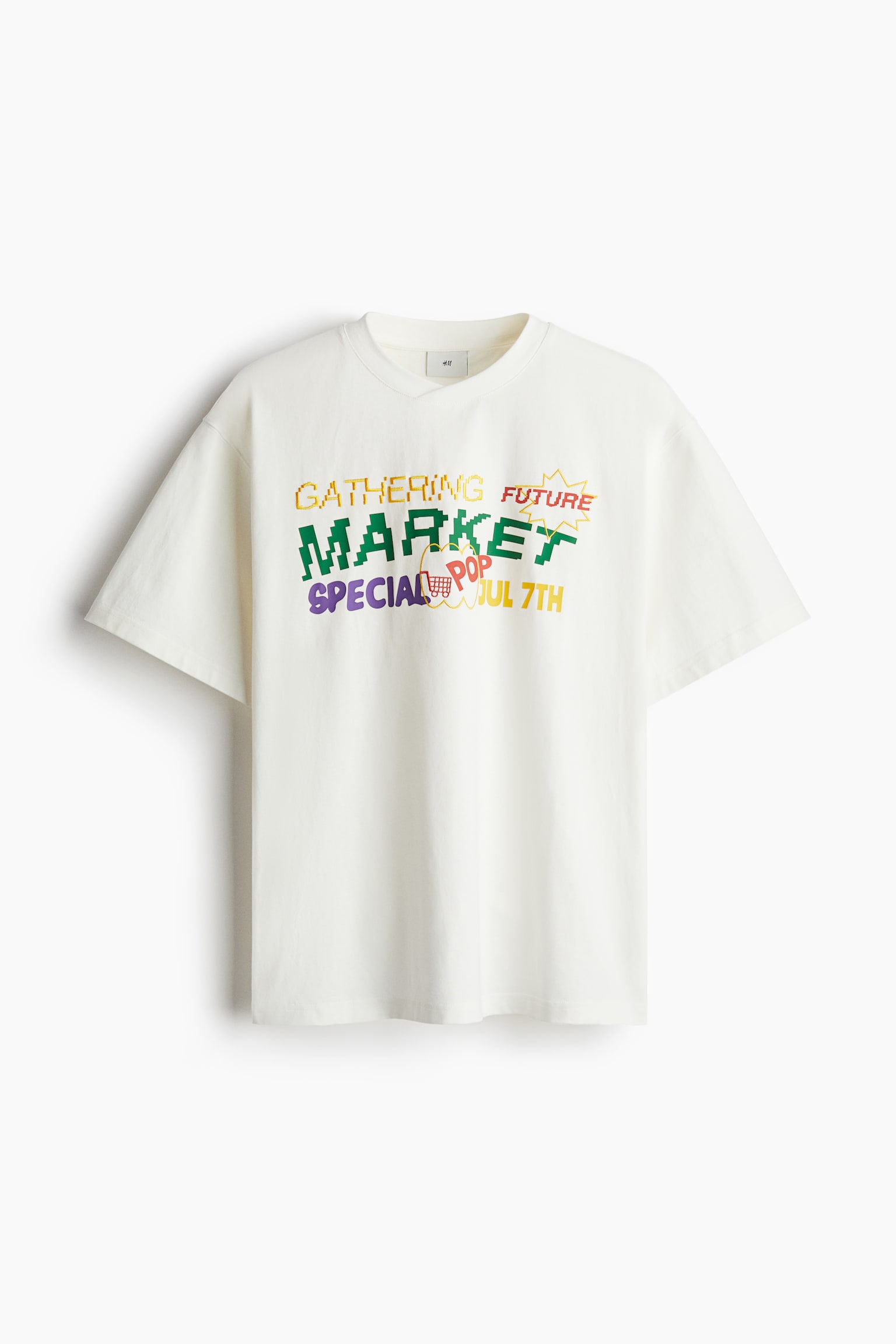 ルーズフィット プリントTシャツ - ホワイト - 2