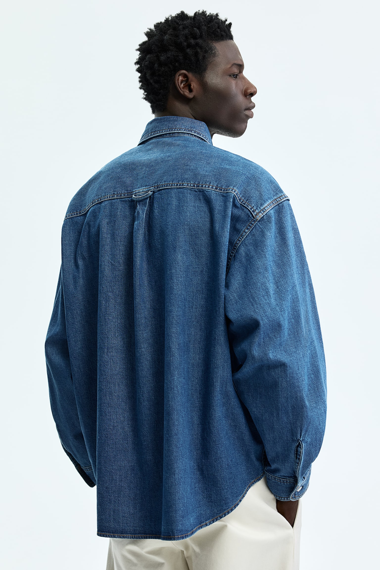 Jeansskjorta Oversized Fit - Denimblå/Denimsvart - 5