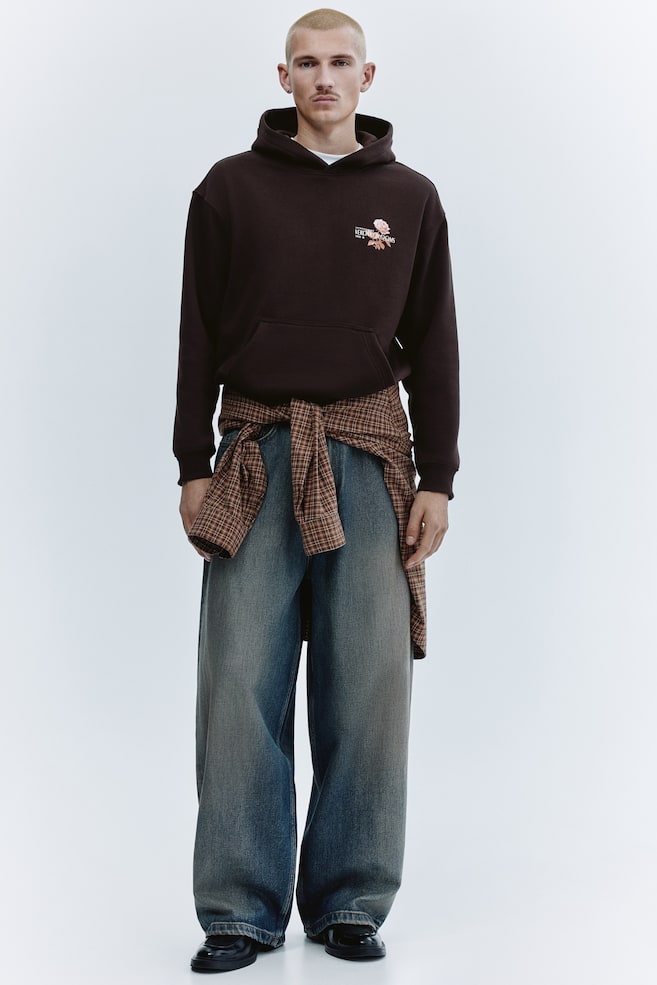Relaxed-Fit Printed Hoodie - Dark brown/Verdant Blooms/Black/Northern Rockies/White/STM/Black/Appetites/White/Endless Horizons - 2