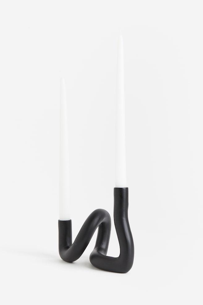 Metal candlestick - Black - 3