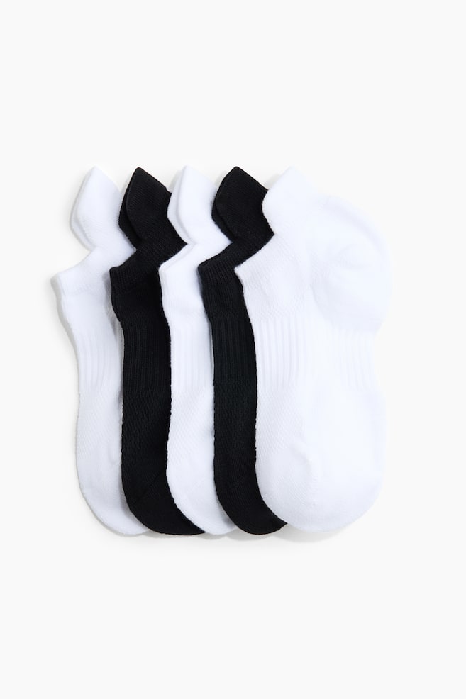 5er-Pack Sportsocken - Schwarz/Weiss/Warmes Braun/Beige/Weiss - 1