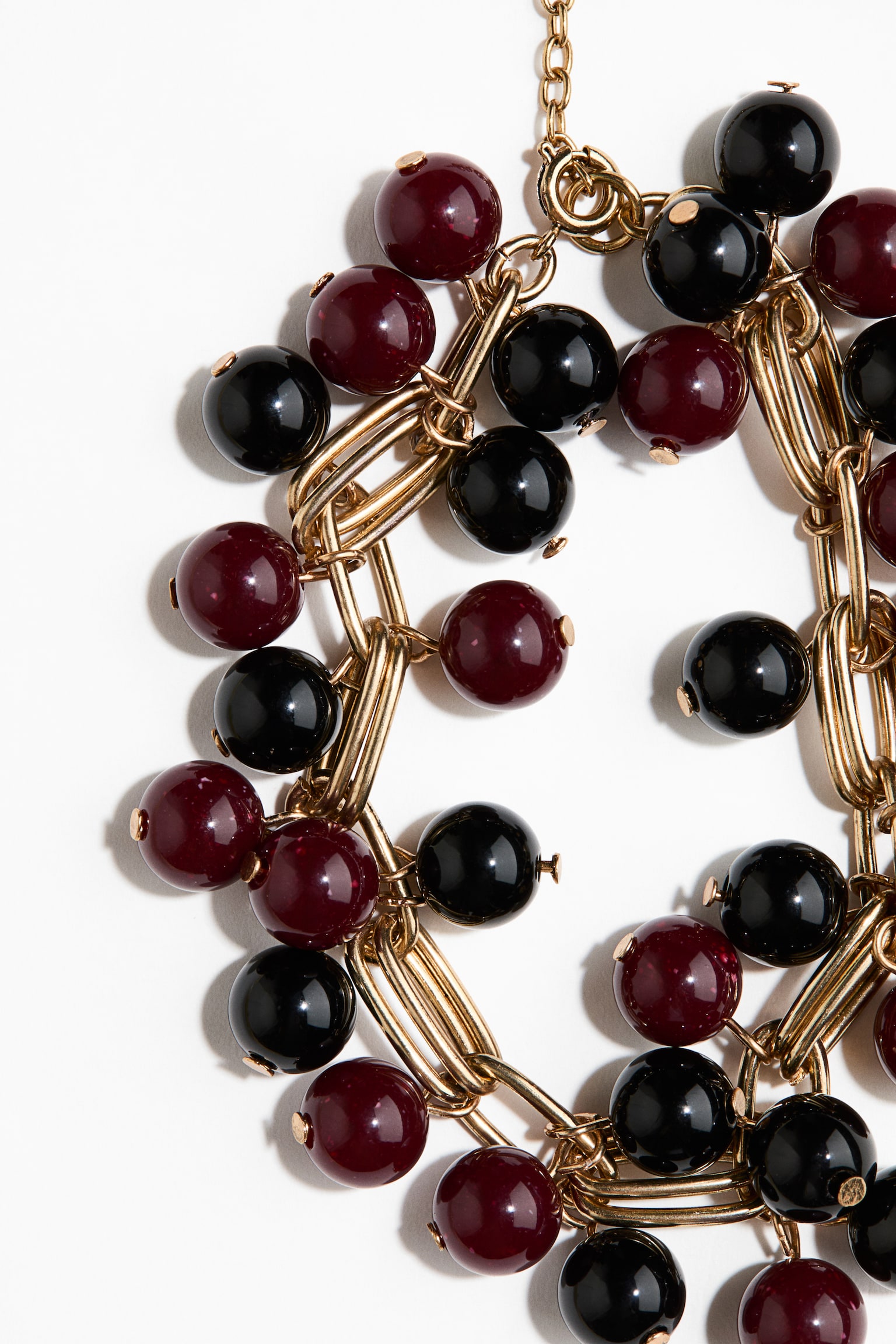 Женский браслет H&M Beaded, цвет: Бордовый / Чёрный — фото 3