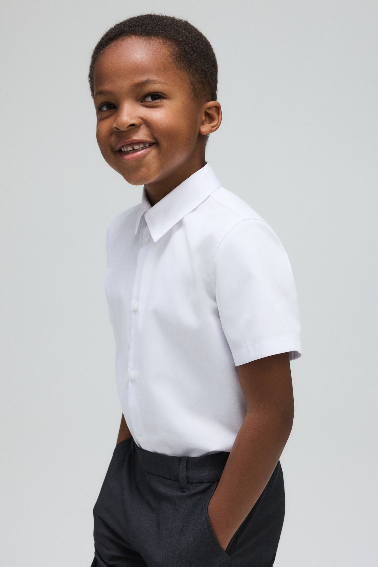2 pack Easy iron Shirts White Kids H M US
