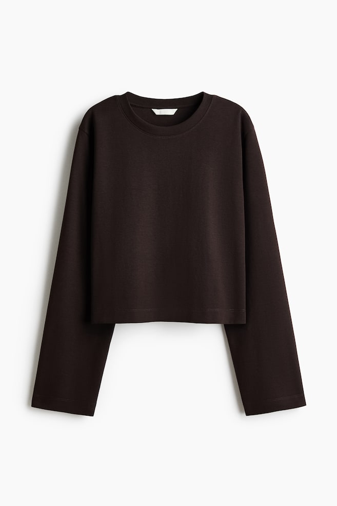 Maglia corta interlock - Marrone scuro/Rosso acceso - 1