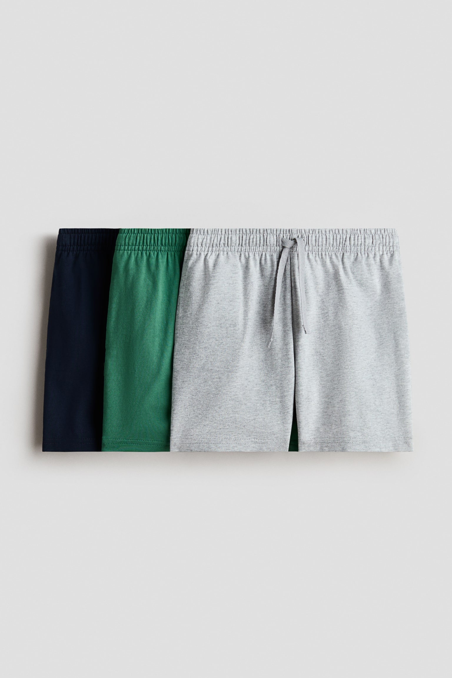 Bộ 3 quần short cotton jersey - Màu xanh tím than/Xanh lá/Light dusty turquoise/Màu xám nhạt đốm/Xanh tím than/Màu trắng/Kẻ - 1
