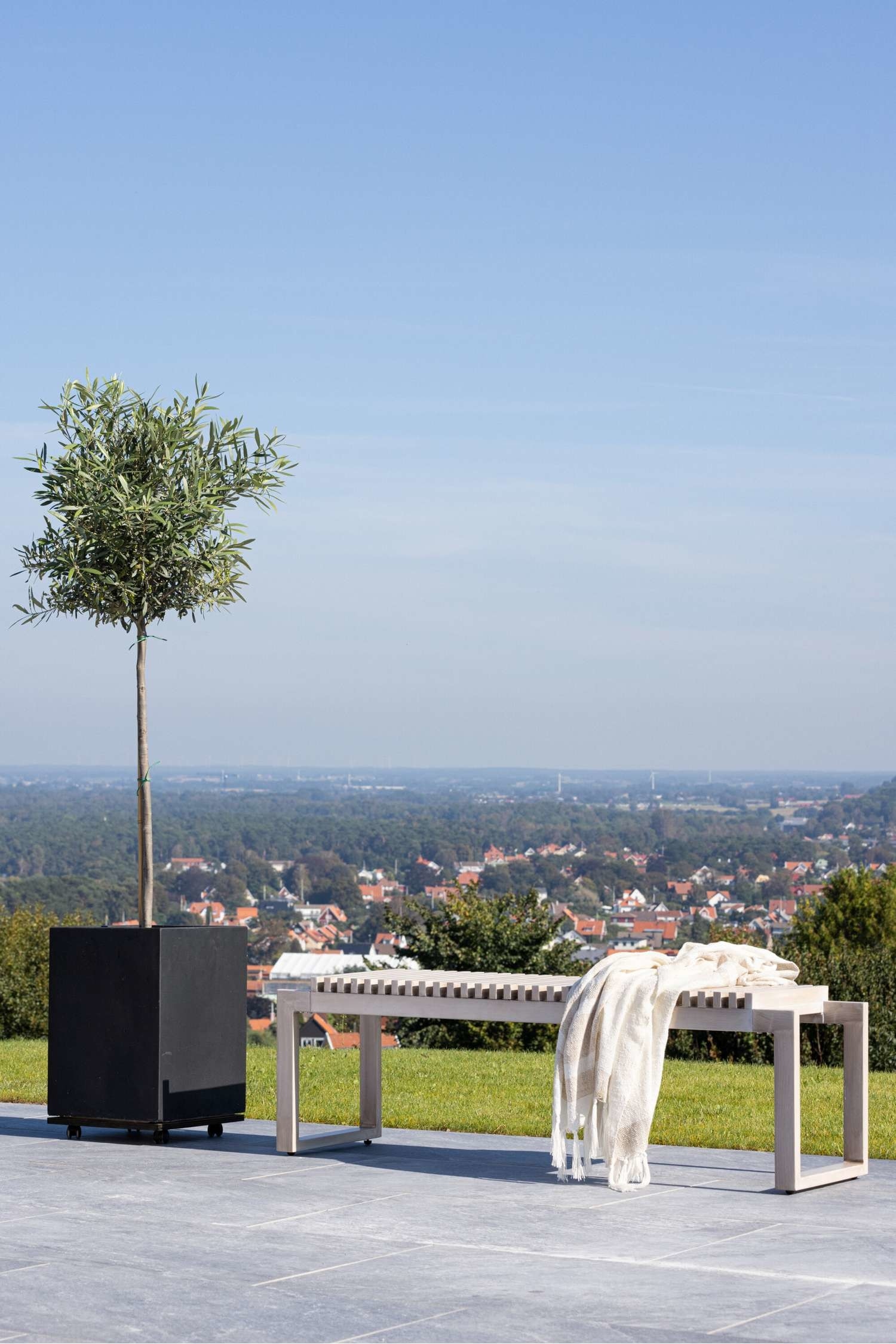 Athena Bank - Aluminium, Weiß