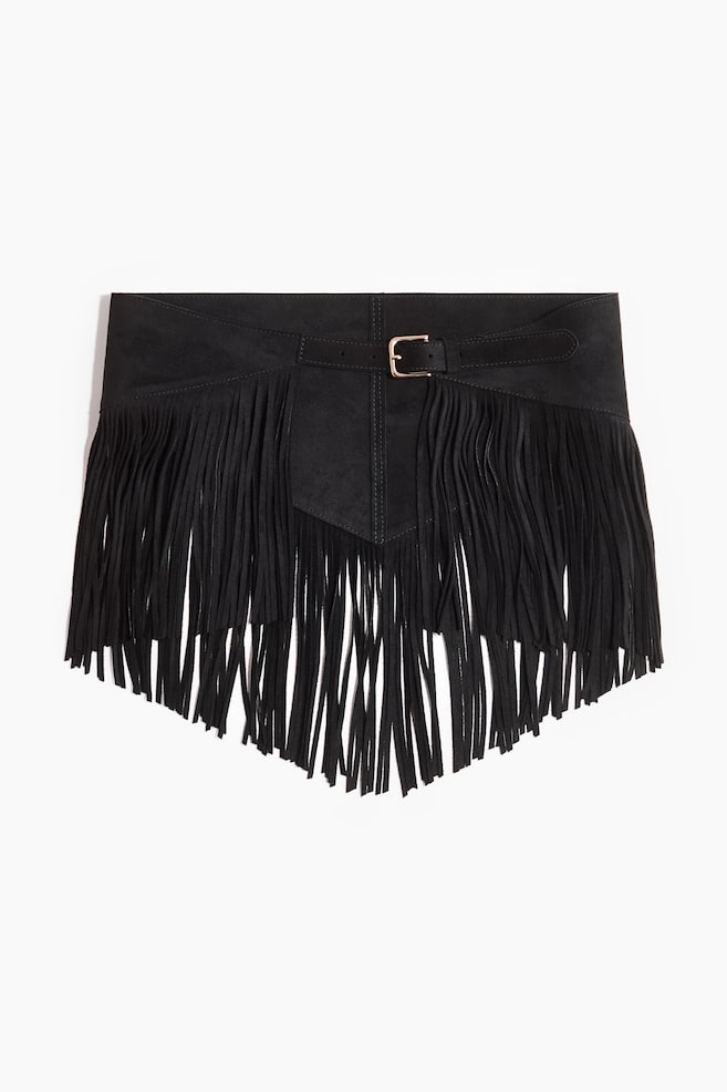 Fringed belt - Black - 1