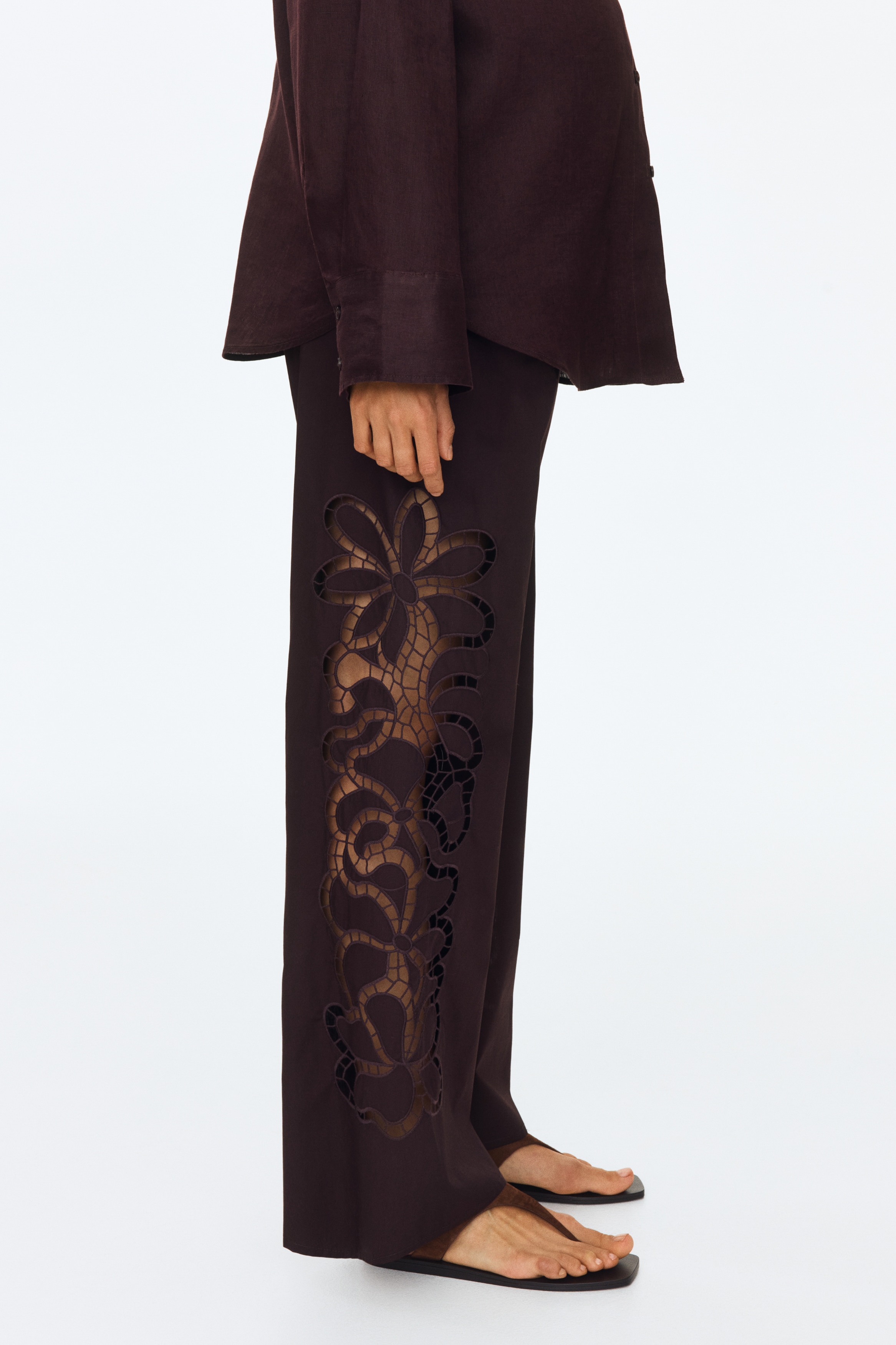Women's Ivory MAMA Pants with Eyelet Embroidery | H&M US