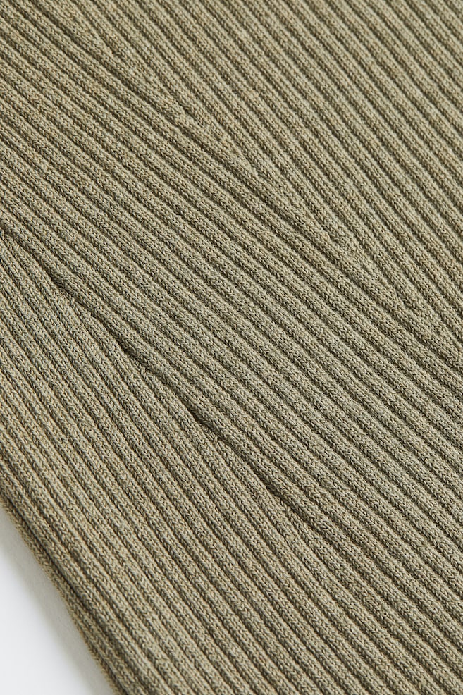 Rib-knit dress - Khaki green - 2